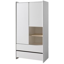 Armoire 2 Portes & 2 Tiroirs "Kiddy" 90cm Blanc