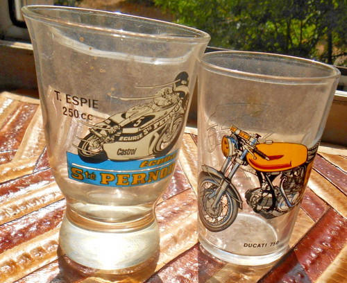Ancien lot verre moto dont - ancien,