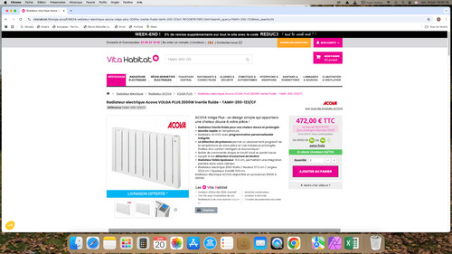 Radiateur électrique acova - radiateur,