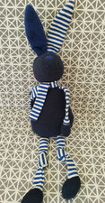 Doudou  lapin bleu marine