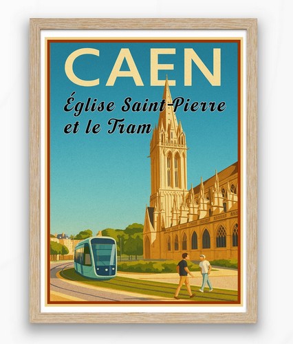 Affiche vintage caen - affiche,
