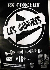 LES CADAVRES (Punk rock) - Affiche originale Concert  90's 60x84cm