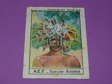 CHROMO AEF N°95 SORCIER BATEKE CHOCOLAT PUPIER AFRIQUE 1938-1950