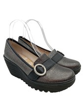 FLY LONDON Chaussure à talons carrés Dames Escarpins T EU 38 argenté