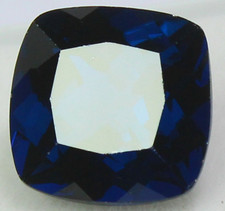 Pierre précieuse coussin non chauffée naturelle certifiée saphir bleu royal d...