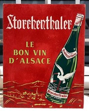 Ancienne publicité Storchenthaler vin d'Alsace carton années 1960  Affiche Bar