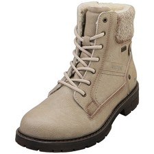 Bottines Femme Mustang Ivoire Style Zip Bas Talon