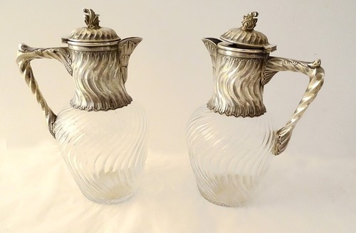 Paire carafes cristal taillé