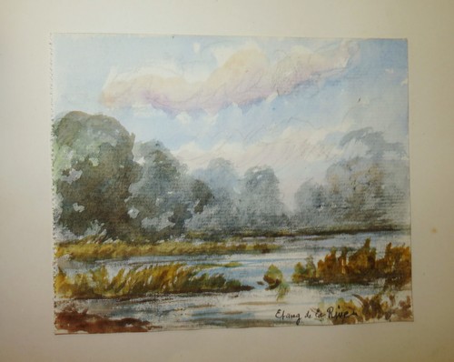 Rare dessin xix - rare, aquarelle