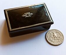 Boîte à tabac ancienne en laque incrustation argent antique tobacco snuff box