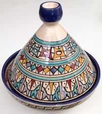 dc003 TAJINE PETIT PLAT en terre cuite décoratif signé