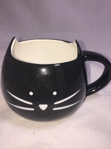 Ceramic black cat - ceramic, face