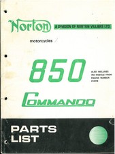 Parts List NORTON 850 COMMANDO 1973 ( 750 ) en Anglais. Catalogue de pièces