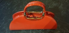 °°  Mario VALENTINO - Sac à main comme neuf - Modèle verni rouge orangé