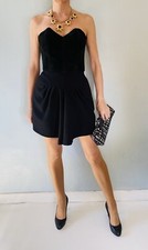 Bustier en cuir velours noir