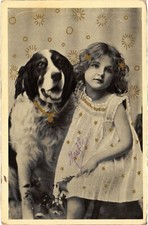 CPA AK St. Bernard Girl DOGS