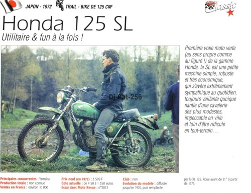 Fiche moto honda - 125, 1972