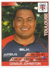248 CENSUS JOHNSTON # SAMOA STADE TOULOUSAIN TOP 14 STICKER PANINI RUGBY 2016