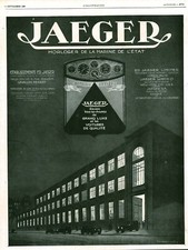 Publicité ancienne Jaeger horloger de marine de l'Etat issue de magazine 1929