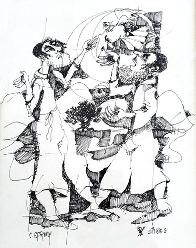Lithographie noir blanc - noir, et