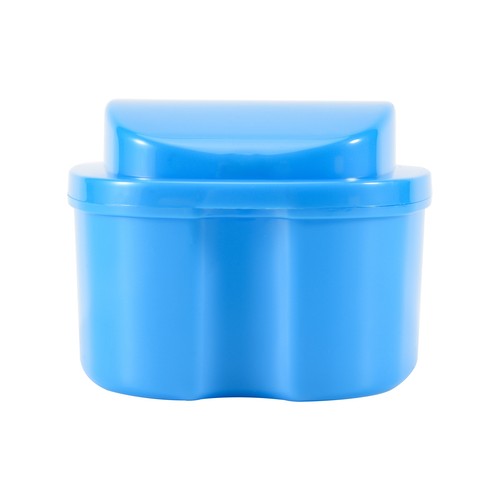 Bleu cas dentier coupe - 1x(bleu,