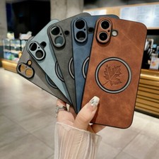 Coque Étui Antichoc Luxe Cuir TPU Magnétique Pour iPhone 16 15 14 Pro Max 13 12