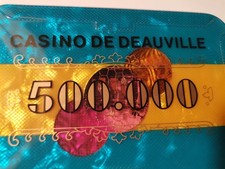 Jeton CASINO DEAUVILLE PLAQUE 500 000 FRANCS roulette poker RARE R4
