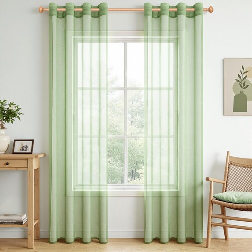 Rideaux voilage verts - rideaux,