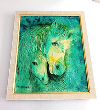 Tableau, Peinture Huile sur toile signé MICHIGAN Nicole, Paris 1970