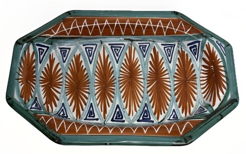 Rare grand plat octogonal - plat, r.p