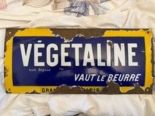 RARE PLAQUE EMAILLEE ANCIENNE BOMBÉE VEGETALINE