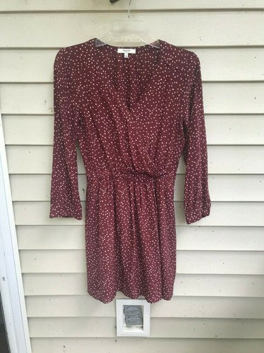 Madewell silk burgundy polka - silk,