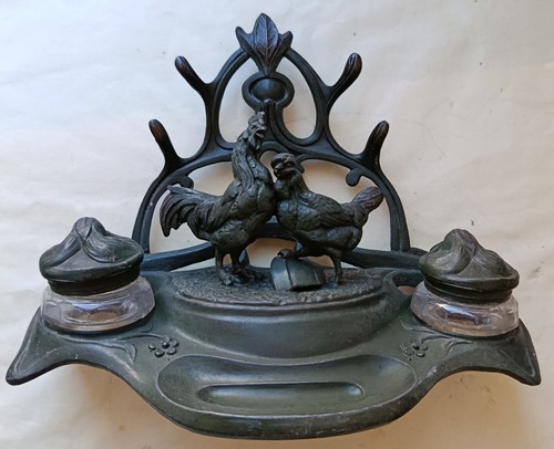 Ancien double encrier art - double,