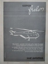 3/1965 PUB SUD AVIATION HELICOPTERE SUPER FRELON HELICOPTER ORIGINAL AD