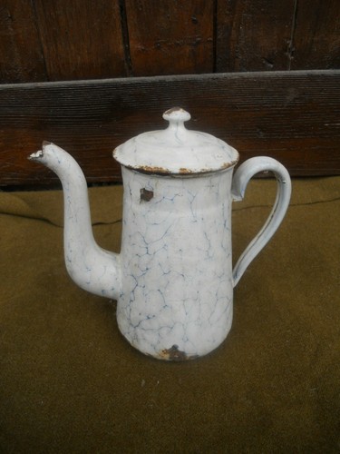 Cafetière emaillée ancien - cafetière,