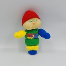 Ancien Doudou Luciole phosphorescent Toto vert bleu jaune rouge AJENA - 20112