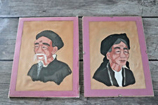 Paire de peinture sur soie 