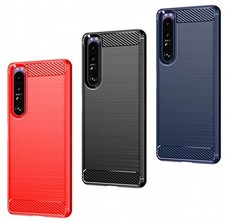 Housse etui coque silicone gel carbone pour Sony Xperia 1 IV + verre trempe