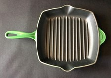 Poêle grill carrée fonte émaillée Le Creuset ancienne Made in France