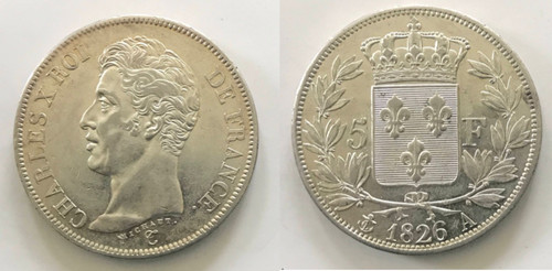 Francs charles 1826 - 5, x.