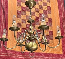 Ancien lustre vintage laiton - laiton, 6