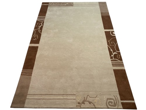 Tapis noué main beige - noué,
