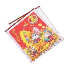  Calendrier mural traditionnel chinois 2026, motif cheval, en imitation rotin, à