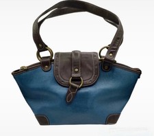 Sac Soco Cuir Bleu Et Marron