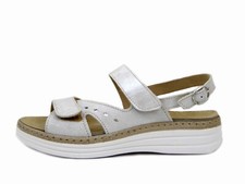 Sandales Femmes Blanches En Cuir Véritable Semelle Amovible STILEDIVITA