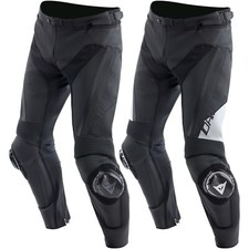 Dainese Hommes Moto Pantalon Delta 4 - Course Sport en Cuir Avec Protecteurs