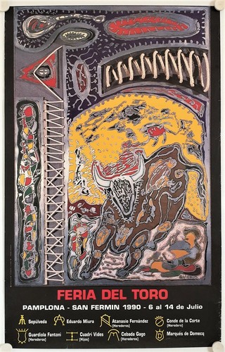 Affiche corrida feria - corrida, toro