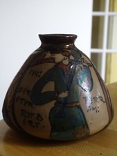 BRENNER TAPISSERIE BAYEUX  VASE  ART DECO  ht 9 cm