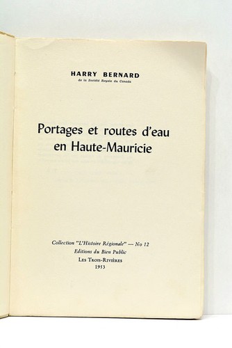 Livre ancien bernard - bernard, portages