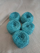 Lot de 5 Pelotes de Coton plat Bleu brillant (355g)